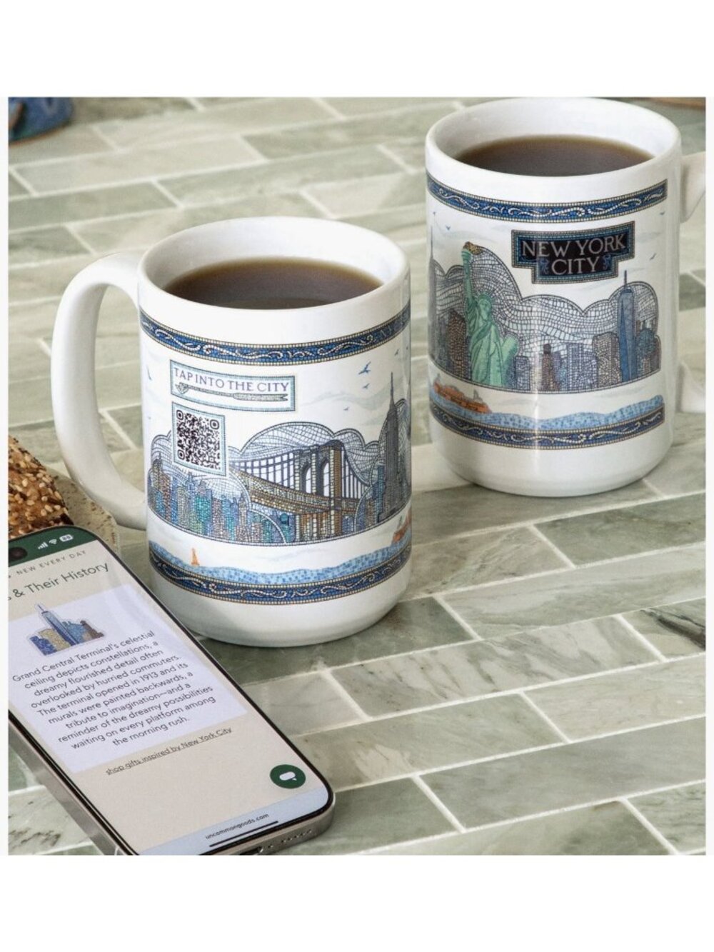 Trivia Every Day Interactive QR Mug Uncommon Goods ceramic Porcelain New York